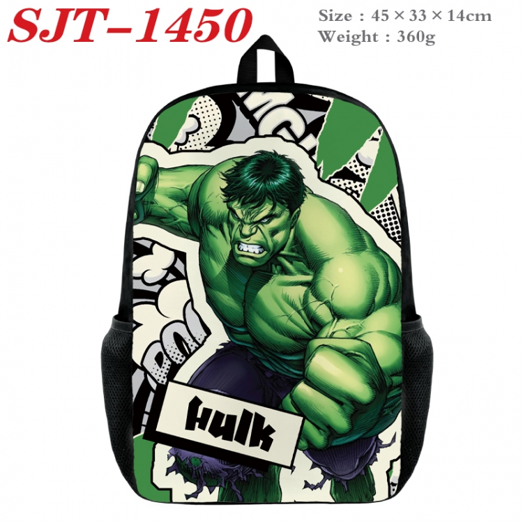 Superheroes Anime nylon canvas backpack student backpack 45x33x14cm