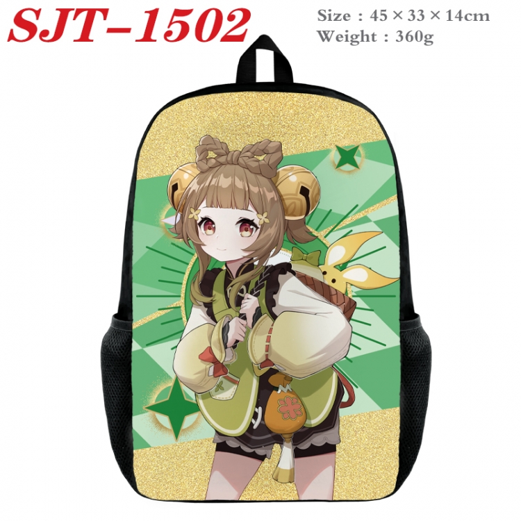 Genshin Impact Anime nylon canvas backpack student backpack 45x33x14cm