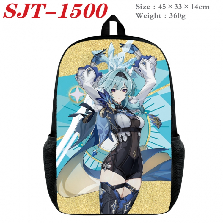 Genshin Impact Anime nylon canvas backpack student backpack 45x33x14cm