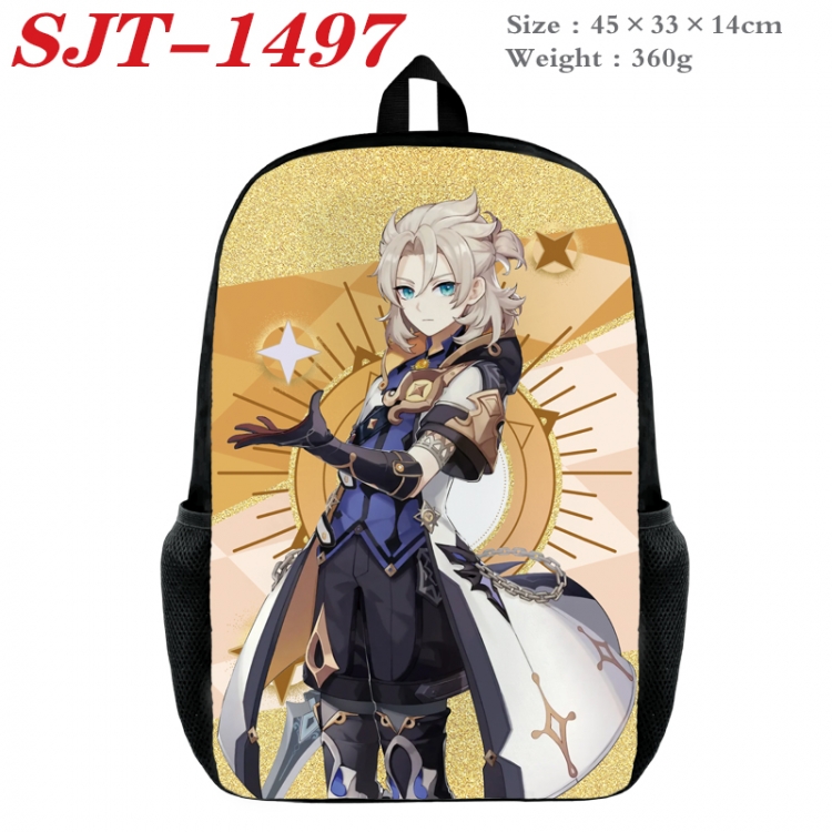 Genshin Impact Anime nylon canvas backpack student backpack 45x33x14cm