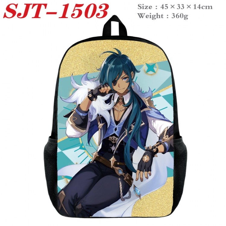 Genshin Impact Anime nylon canvas backpack student backpack 45x33x14cm