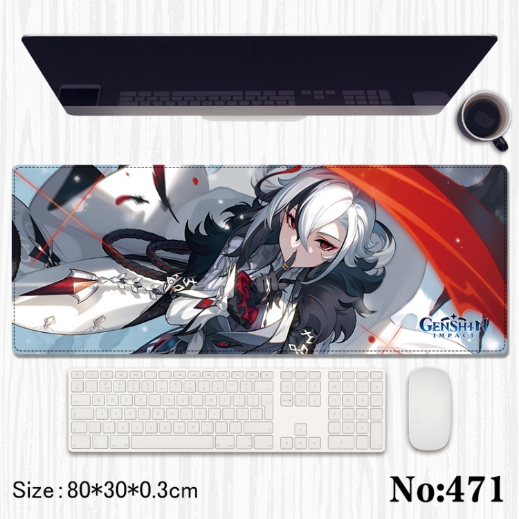 Genshin Impact Anime peripheral computer mouse pad office desk pad multifunctional pad 80X30X0.3cm