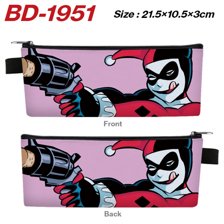 Superheroes Anime PU Leather Zipper Pencil Case Stationery Box 21.5X10.5X3CM 