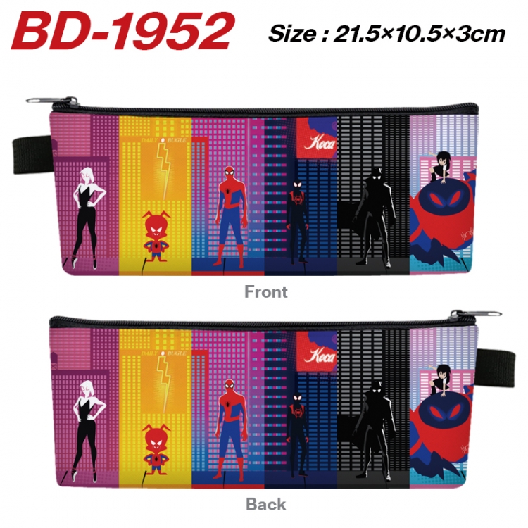 Superheroes Anime PU Leather Zipper Pencil Case Stationery Box 21.5X10.5X3CM 