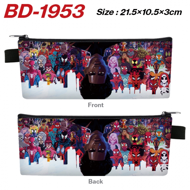 Superheroes Anime PU Leather Zipper Pencil Case Stationery Box 21.5X10.5X3CM 