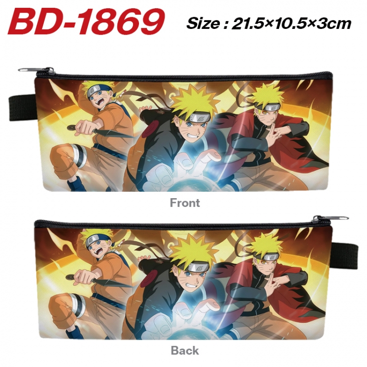  Naruto Anime PU Leather Zipper Pencil Case Stationery Box 21.5X10.5X3CM 