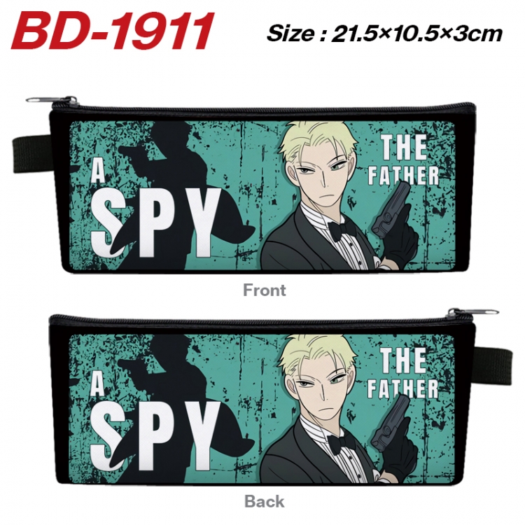 SPY×FAMILY Anime PU Leather Zipper Pencil Case Stationery Box 21.5X10.5X3CM 