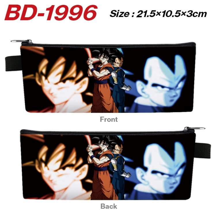 DRAGON BALL Anime PU Leather Zipper Pencil Case Stationery Box 21.5X10.5X3CM 