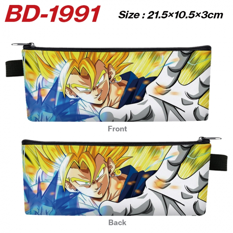 DRAGON BALL Anime PU Leather Zipper Pencil Case Stationery Box 21.5X10.5X3CM 