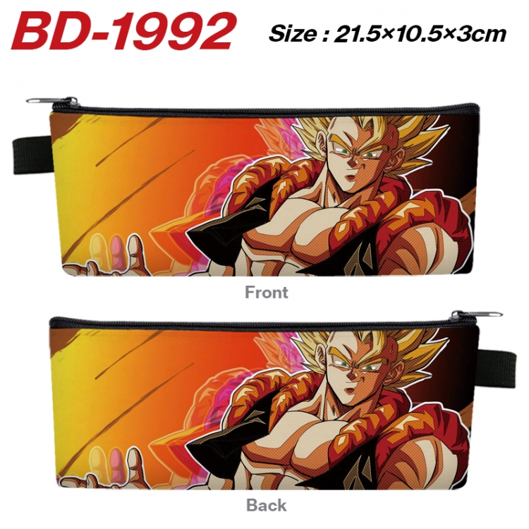 DRAGON BALL Anime PU Leather Zipper Pencil Case Stationery Box 21.5X10.5X3CM 