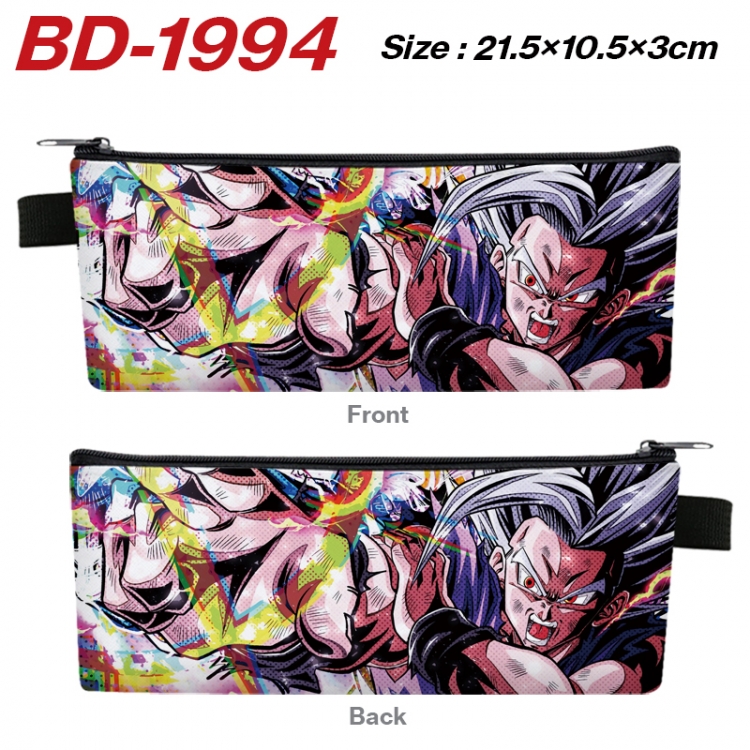 DRAGON BALL Anime PU Leather Zipper Pencil Case Stationery Box 21.5X10.5X3CM 