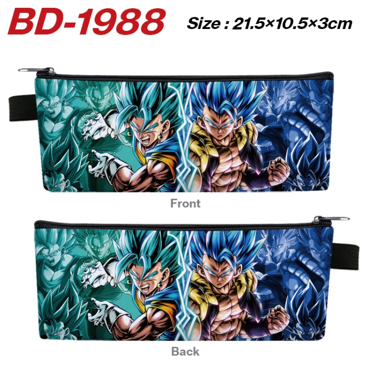 DRAGON BALL Anime PU Leather Zipper Pencil Case Stationery Box 21.5X10.5X3CM 