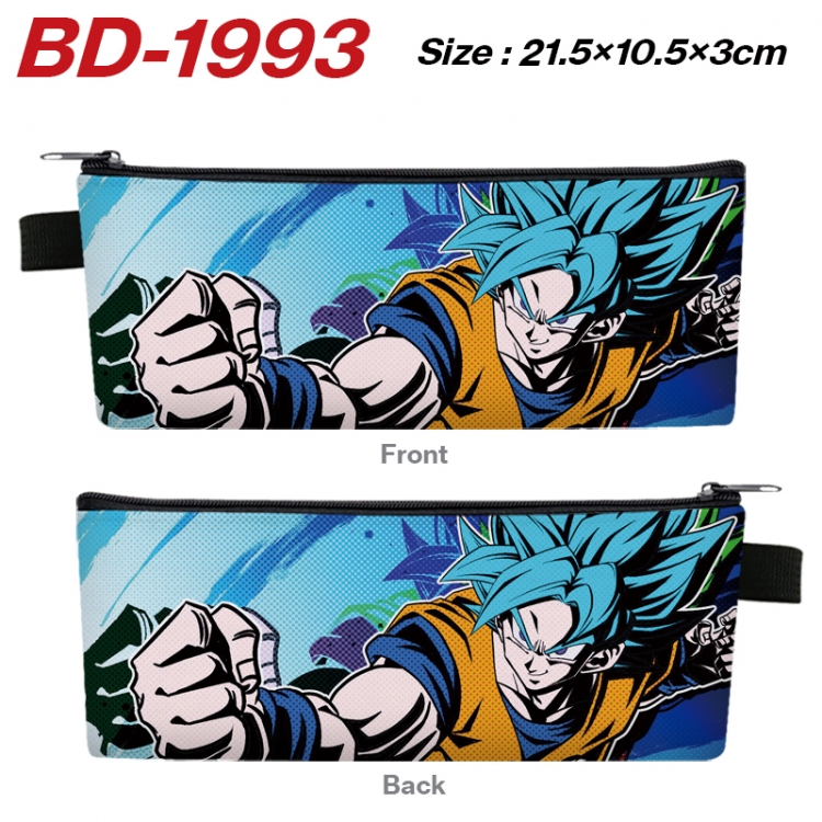 DRAGON BALL Anime PU Leather Zipper Pencil Case Stationery Box 21.5X10.5X3CM 