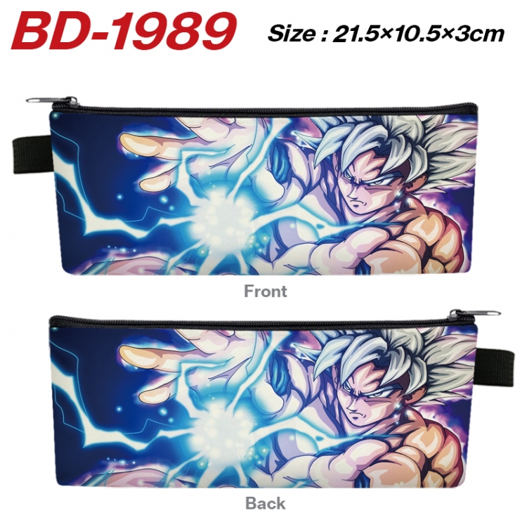 DRAGON BALL Anime PU Leather Zipper Pencil Case Stationery Box 21.5X10.5X3CM 