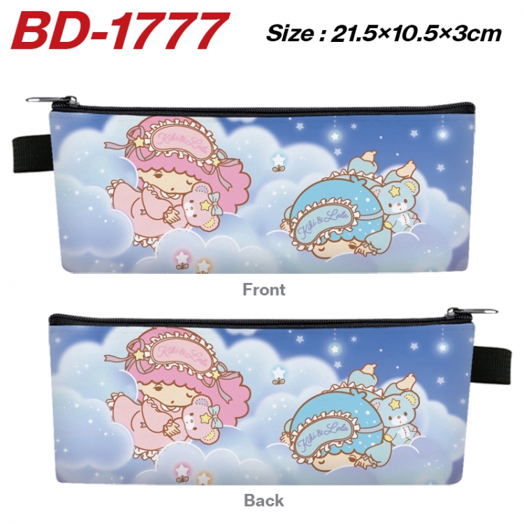 sanrio Anime PU Leather Zipper Pencil Case Stationery Box 21.5X10.5X3CM 