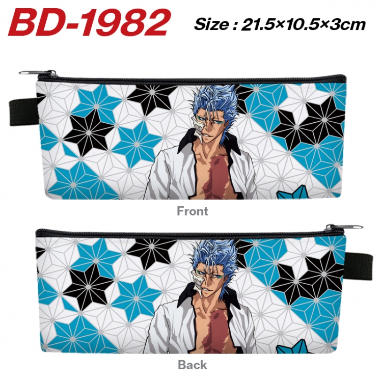 Bleach Anime PU Leather Zipper Pencil Case Stationery Box 21.5X10.5X3CM 