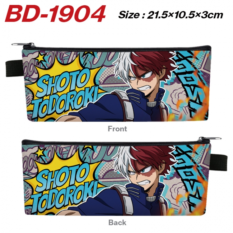 My Hero Academia Anime PU Leather Zipper Pencil Case Stationery Box 21.5X10.5X3CM 