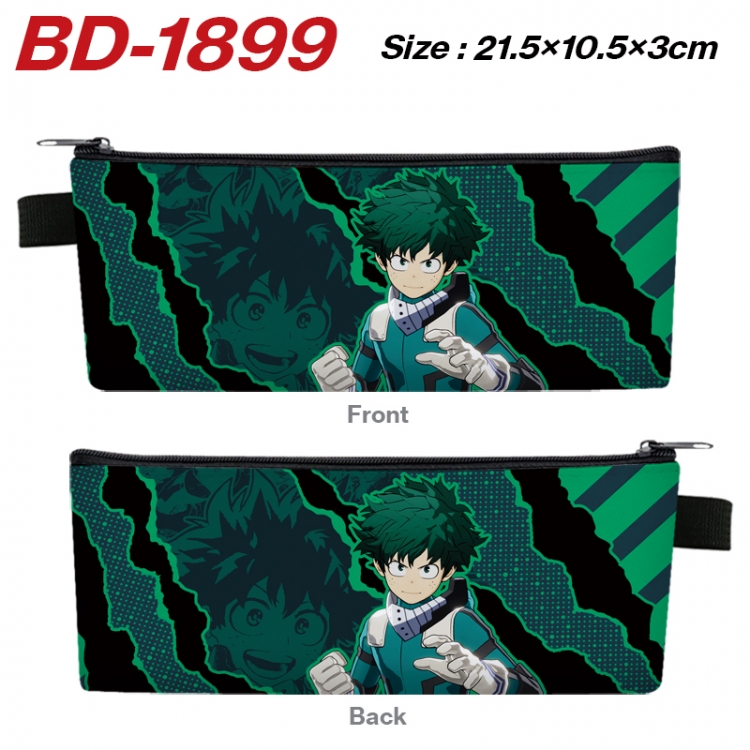 My Hero Academia Anime PU Leather Zipper Pencil Case Stationery Box 21.5X10.5X3CM 