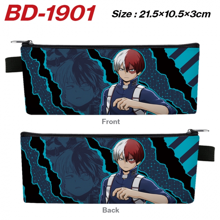 My Hero Academia Anime PU Leather Zipper Pencil Case Stationery Box 21.5X10.5X3CM 