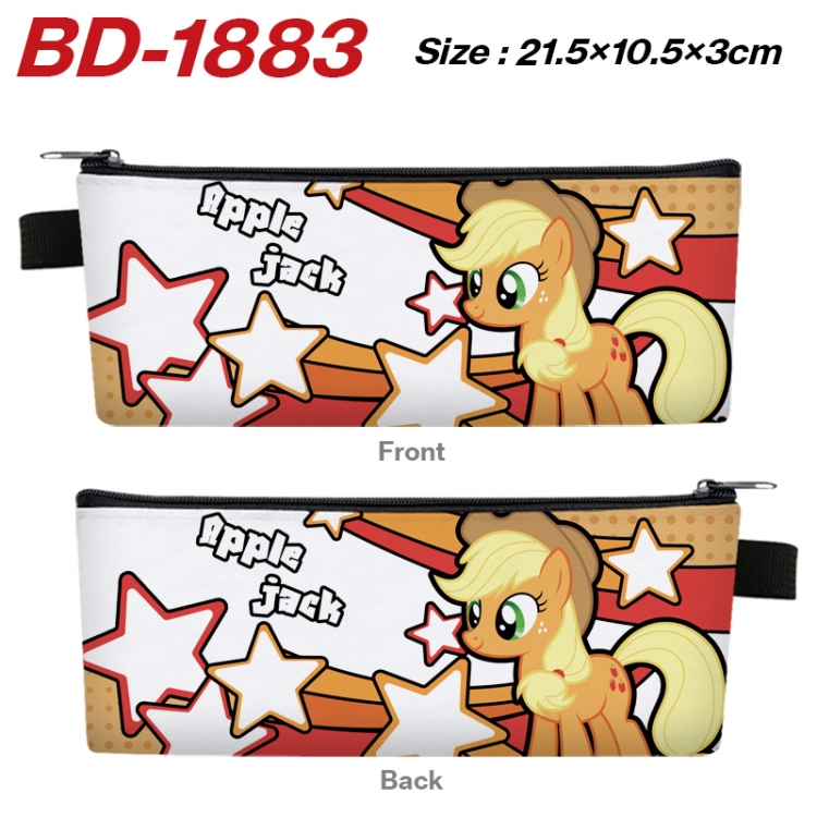 My Little Pony Anime PU Leather Zipper Pencil Case Stationery Box 21.5X10.5X3CM 