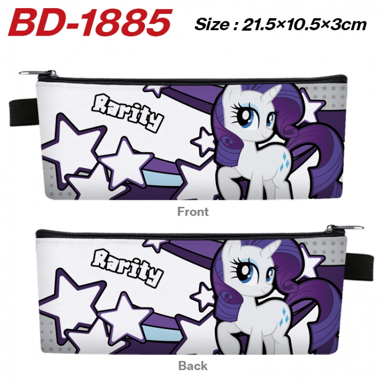 My Little Pony Anime PU Leather Zipper Pencil Case Stationery Box 21.5X10.5X3CM 