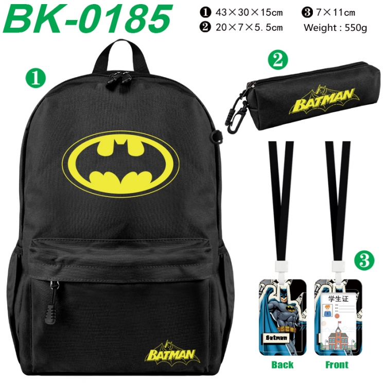 Superheroes Waterproof nylon canvas backpack pencil case identification set 43X30X15cm