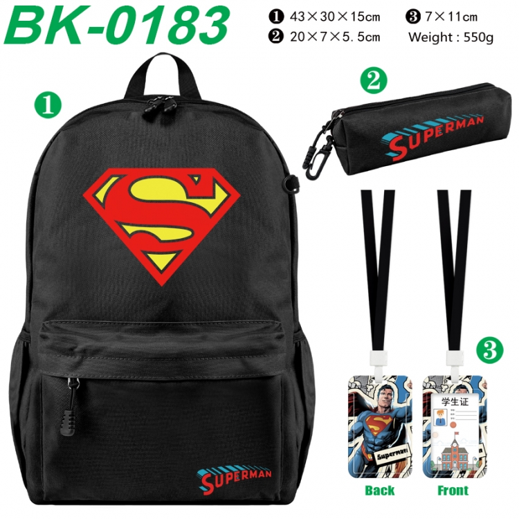 Superheroes Waterproof nylon canvas backpack pencil case identification set 43X30X15cm