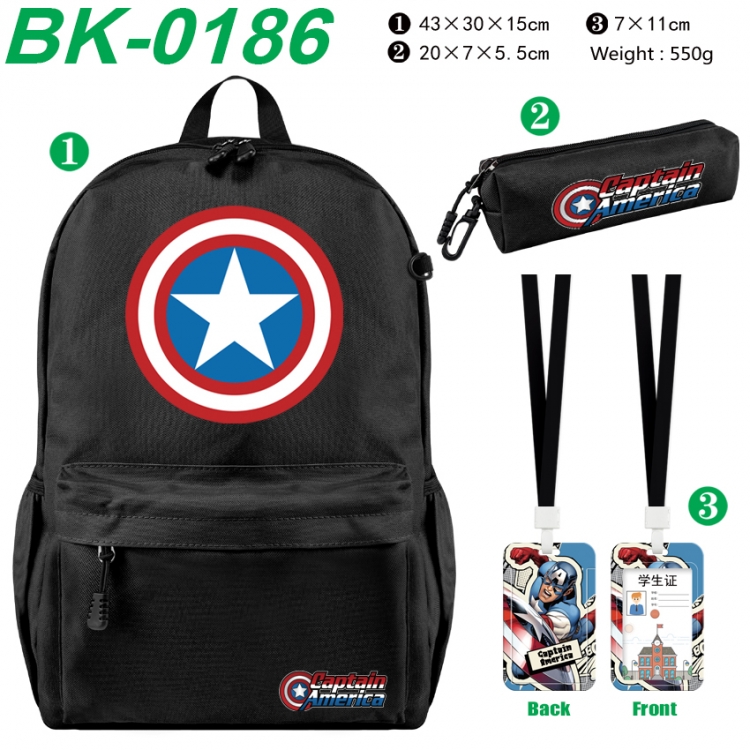 Superheroes Waterproof nylon canvas backpack pencil case identification set 43X30X15cm