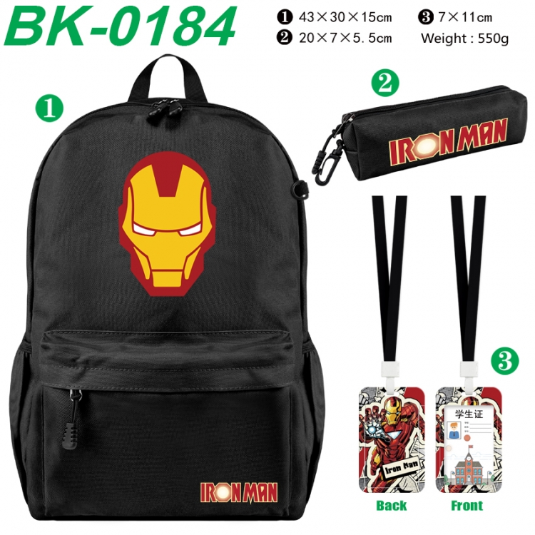 Superheroes Waterproof nylon canvas backpack pencil case identification set 43X30X15cm