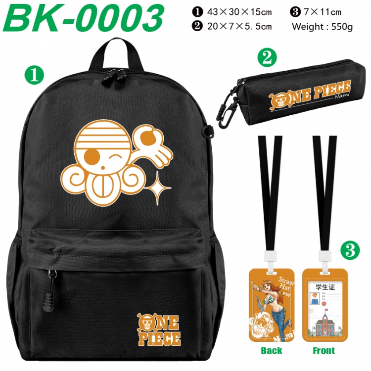 One Piece Waterproof nylon canvas backpack pencil case identification set 43X30X15cm