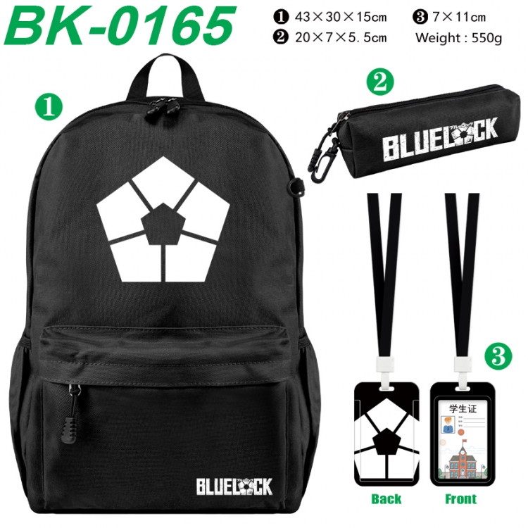 BLUE LOCK Waterproof nylon canvas backpack pencil case identification set 43X30X15cm