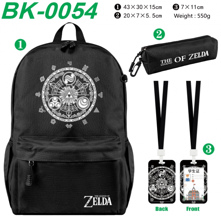 The Legend of Zelda Waterproof nylon canvas backpack pencil case identification set 43X30X15cm