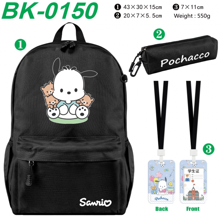 sanrio Waterproof nylon canvas backpack pencil case identification set 43X30X15cm