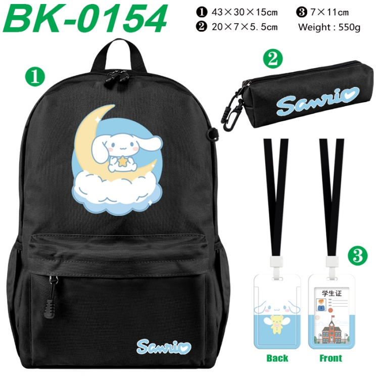 sanrio Waterproof nylon canvas backpack pencil case identification set 43X30X15cm