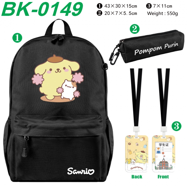 sanrio Waterproof nylon canvas backpack pencil case identification set 43X30X15cm