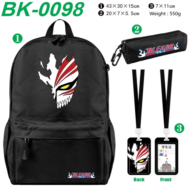 Bleach Waterproof nylon canvas backpack pencil case identification set 43X30X15cm