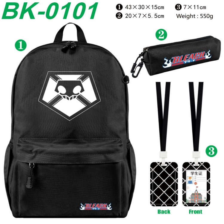 Bleach Waterproof nylon canvas backpack pencil case identification set 43X30X15cm