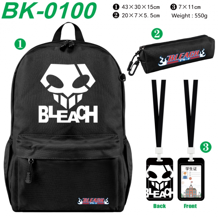 Bleach Waterproof nylon canvas backpack pencil case identification set 43X30X15cm