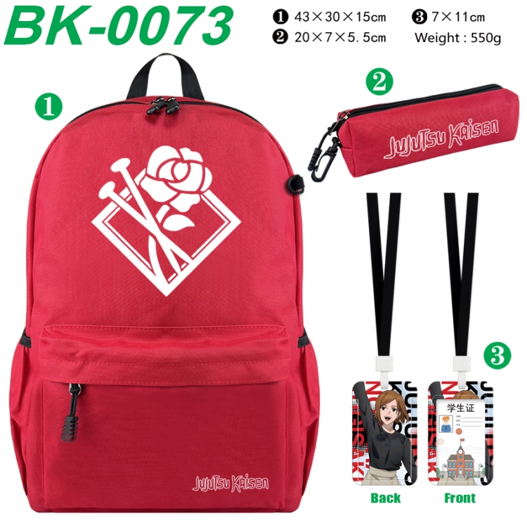 Jujutsu Kaisen Waterproof nylon canvas backpack pencil case identification set 43X30X15cm