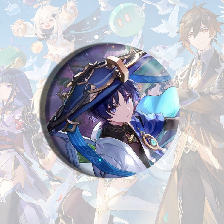 Genshin Impact Anime tinplate brooch badge price for 5 pcs