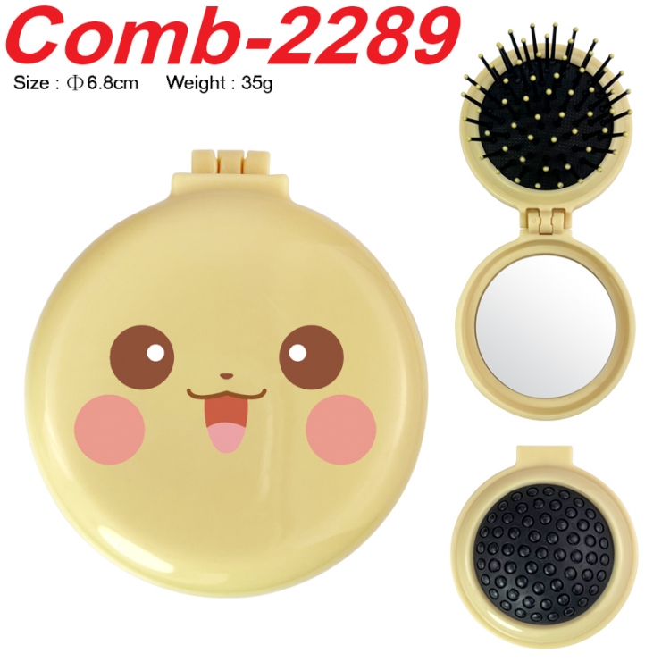 Pokemon UV printed student multifunctional small mirror and comb 6.8cm  price for 5 pcs