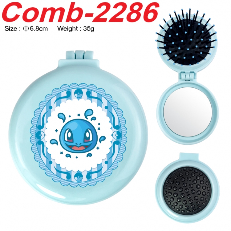 Pokemon UV printed student multifunctional small mirror and comb 6.8cm  price for 5 pcs