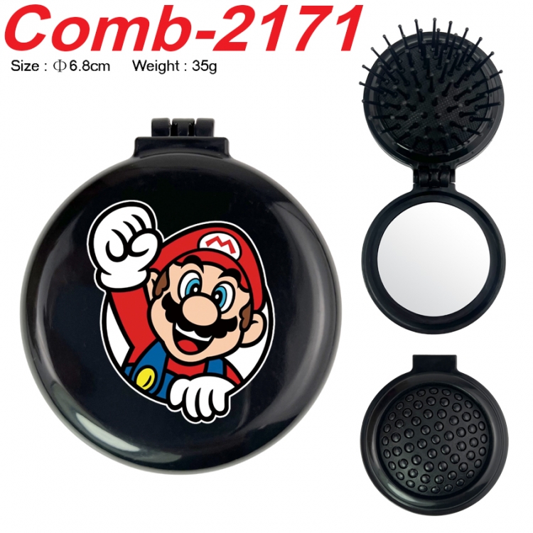 Super Mario UV printed student multifunctional small mirror and comb 6.8cm  price for 5 pcs