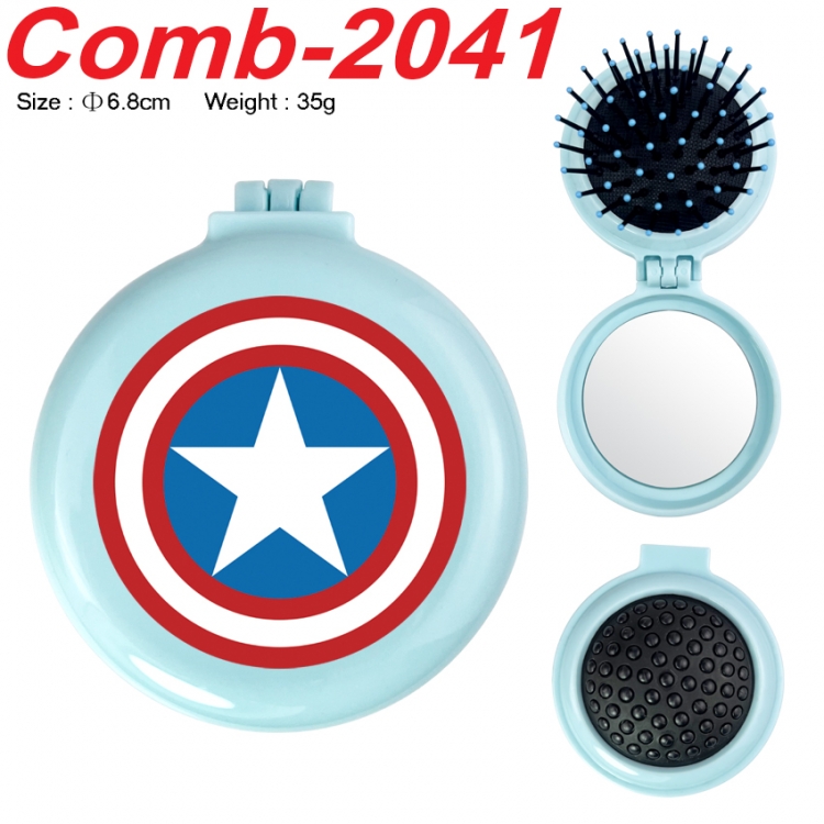 Superheroes UV printed student multifunctional small mirror and comb 6.8cm  price for 5 pcs