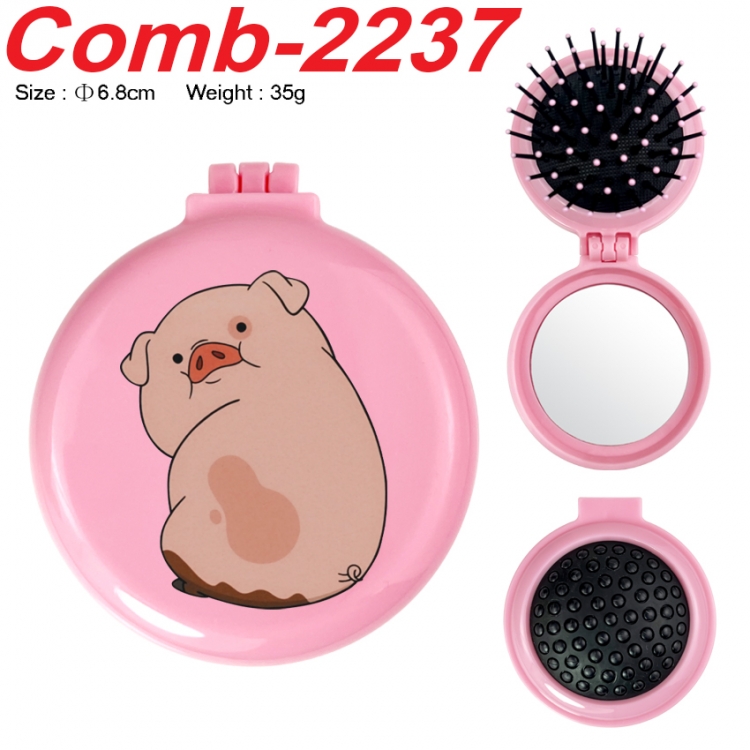 Gravity Falls UV printed student multifunctional small mirror and comb 6.8cm  price for 5 pcs