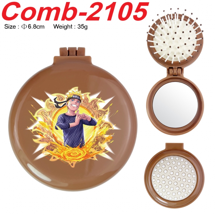 Naruto UV printed student multifunctional small mirror and comb 6.8cm  price for 5 pcs