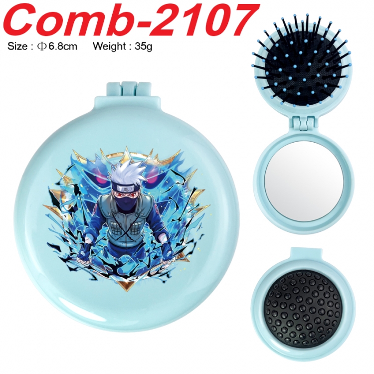 Naruto UV printed student multifunctional small mirror and comb 6.8cm  price for 5 pcs