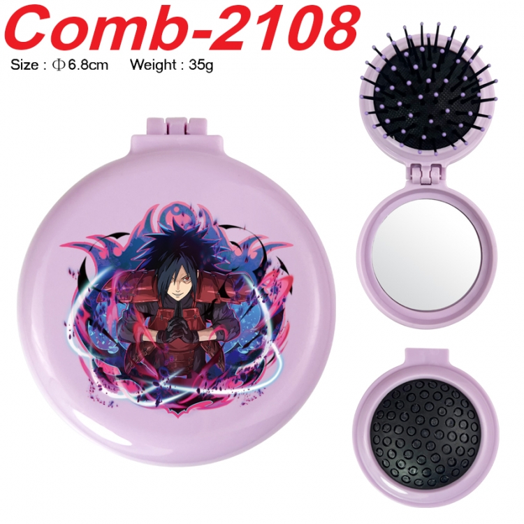 Naruto UV printed student multifunctional small mirror and comb 6.8cm  price for 5 pcs