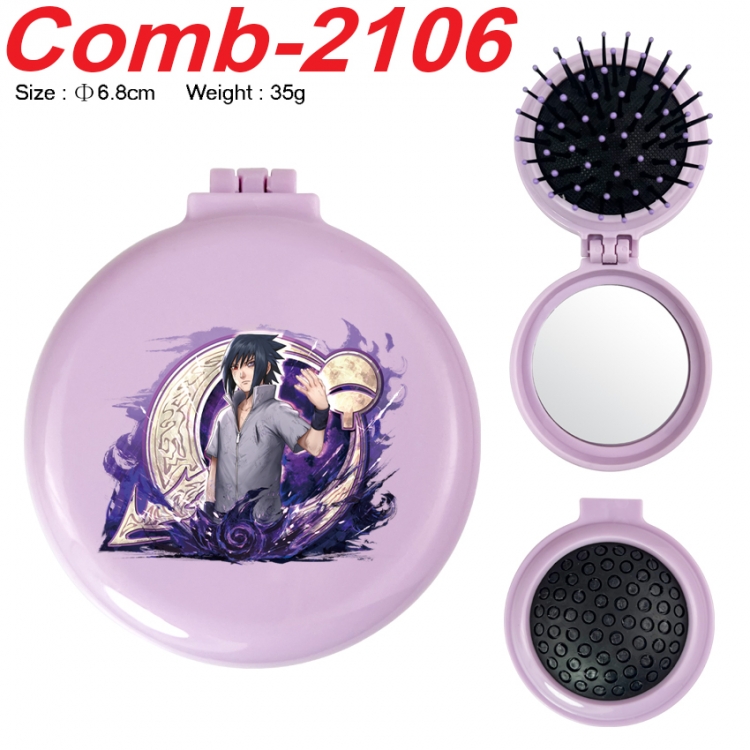 Naruto UV printed student multifunctional small mirror and comb 6.8cm  price for 5 pcs