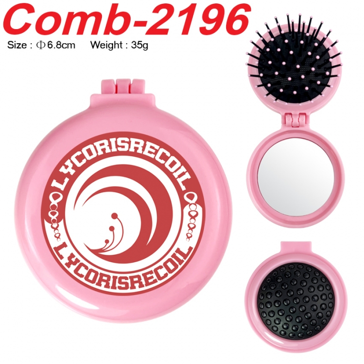 Lycoris Recoil UV printed student multifunctional small mirror and comb 6.8cm  price for 5 pcs